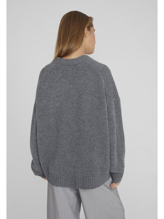 Style Republic Style Republic Kardigan Mieszanka wełny i kaszmiru Szary ciemny Oversize