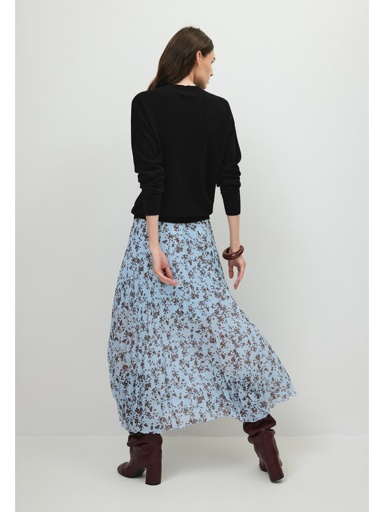 BIZUU BIZUU Maxi sukně FLORAL SKIRT MINA Modrá Standard Fit