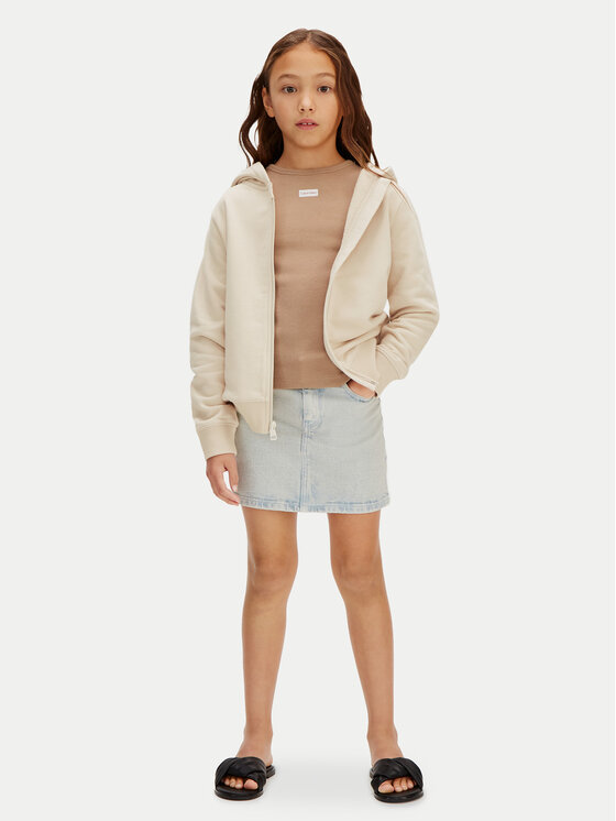 Calvin Klein Jeans Calvin Klein Jeans Pulóver Mini Badge LV1CKSJB34 Bézs Regular Fit