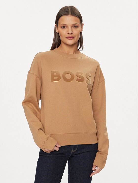 Boss Majica Dugih Rukava Econa 50508499 Bež Relaxed Fit