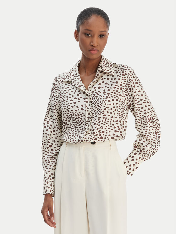 Marella Marella Košile Salve 2613111141 Écru Relaxed Fit