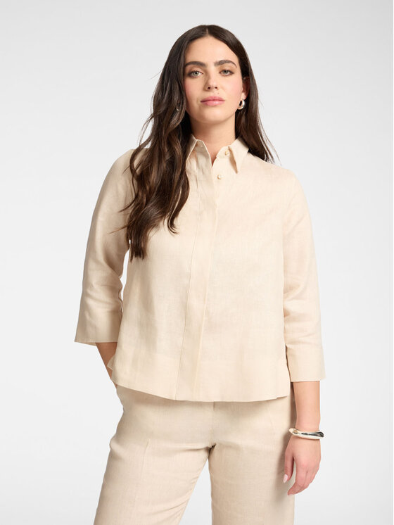 Elena Mirò Elena Mirò Koszula 5013P000322N002 Kremowy Boxy Fit