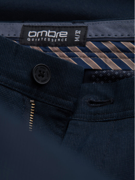 Ombre Ombre Chino kalhoty OM-PACP-0188 Tmavomodrá Regular Fit