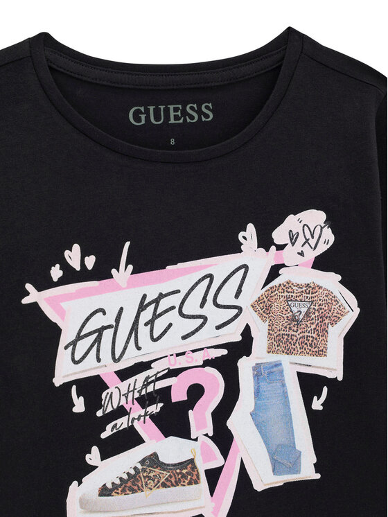 Guess Guess Bluzka J6YI01 K3664 Czarny Regular Fit