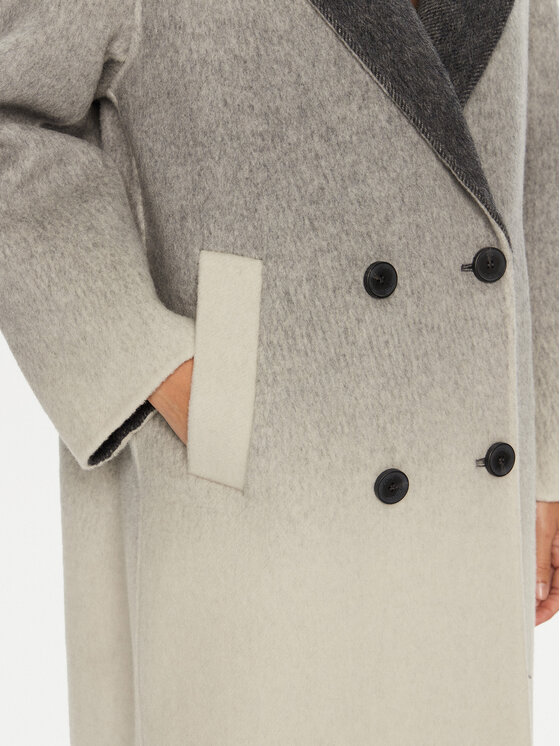 ViCOLO ViCOLO Płaszcz wełniany TS0017 Szary Regular Fit