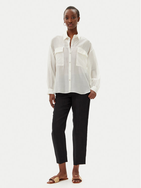 Rinascimento Rinascimento Košeľa CFC0123656003 Écru Relaxed Fit