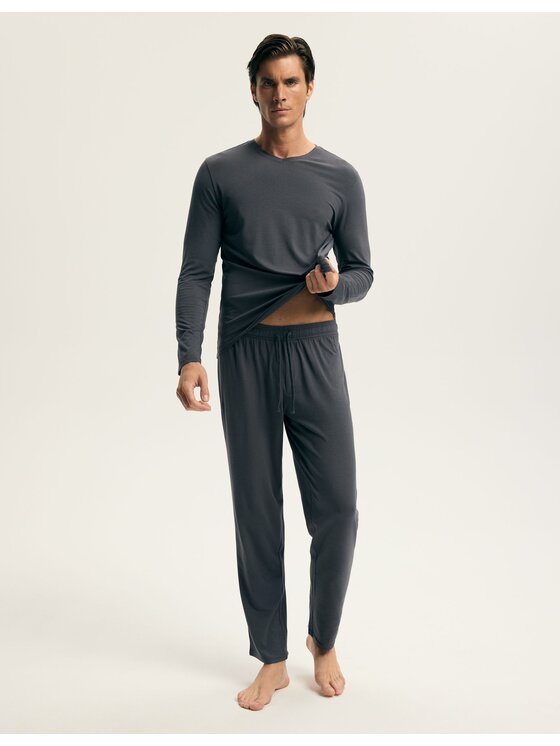 Esotiq Esotiq Piżama 44400 Szary Regular Fit
