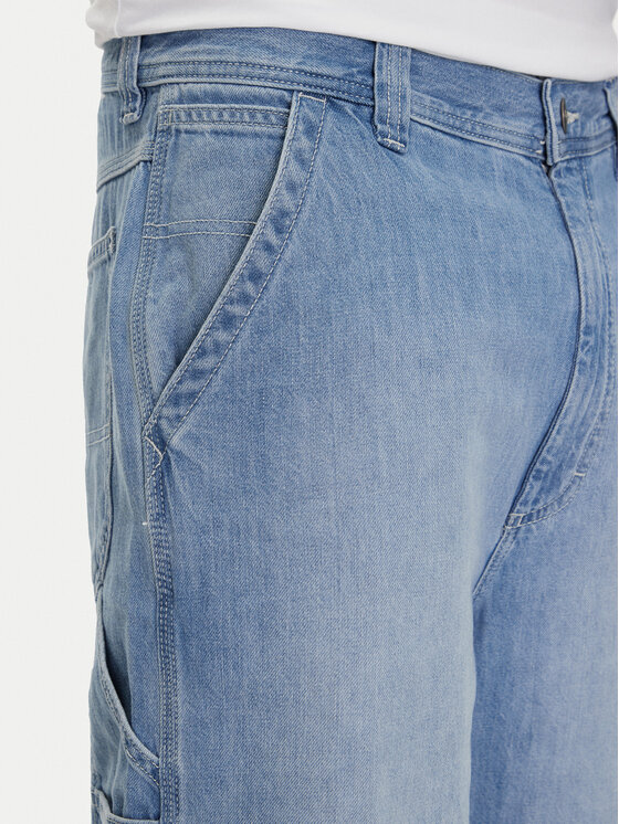 Lee Lee Džínsové šortky Carpenter 112364163 Modrá Loose Fit