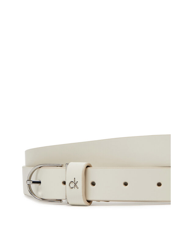 Calvin Klein Calvin Klein Pasek Damski Ck Metal Loop Round Buckle 2.5 K60K613147 Biały