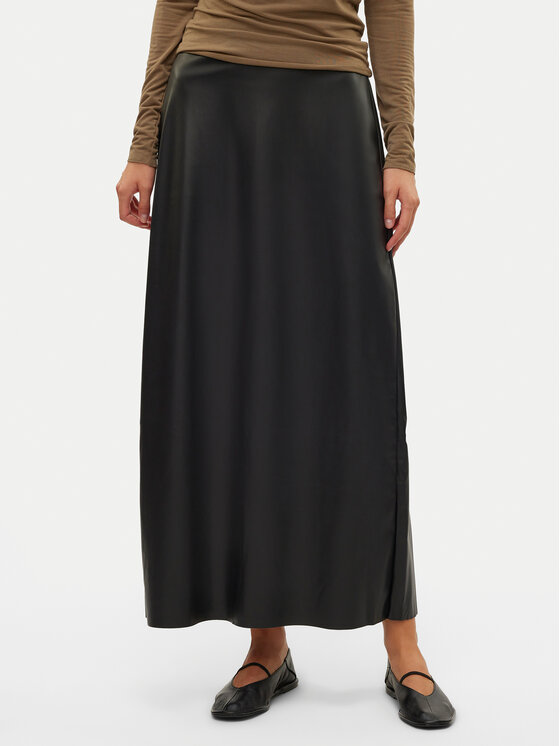 Vero Moda Vero Moda Műbőr szoknya Olympia 10309137 Fekete Regular Fit