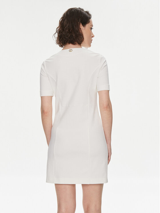 TWINSET TWINSET Sukienka koktajlowa 241TP2275 Écru Regular Fit