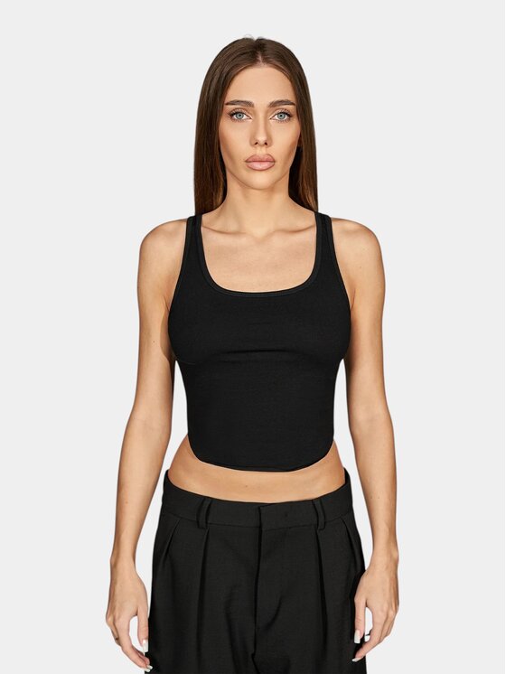MADE BY SOCIETY MADE BY SOCIETY T-Shirt Silhouette Tank Top - M27859 Czarny Basic Fit