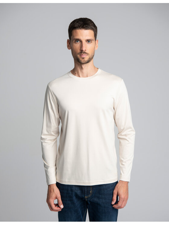Borgio Borgio Longsleeve Milazzo Beżowy Slim Fit