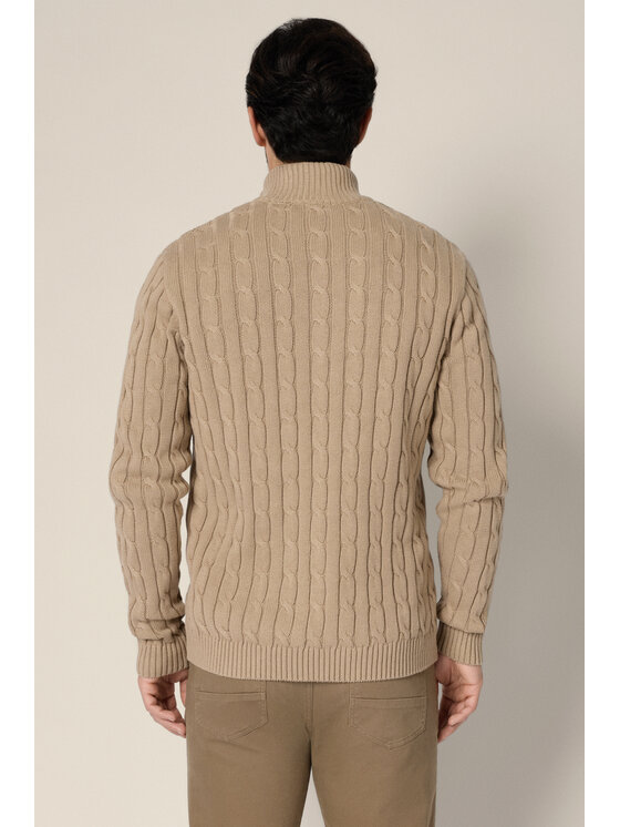 Lancerto Lancerto Sweter Cutter SW073225000039 Beżowy Regular Fit