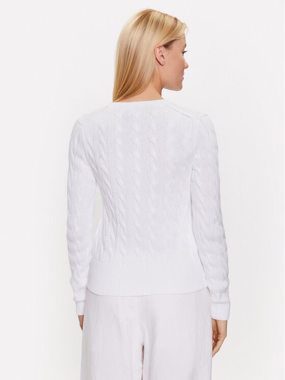 Polo Ralph Lauren Polo Ralph Lauren Pletena jopica 211891643001 Bela Regular Fit