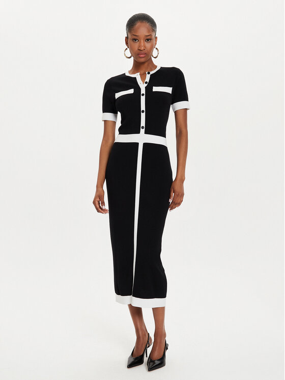 KARL LAGERFELD KARL LAGERFELD Φόρεμα υφασμάτινο 245W1331 Μαύρο Slim Fit