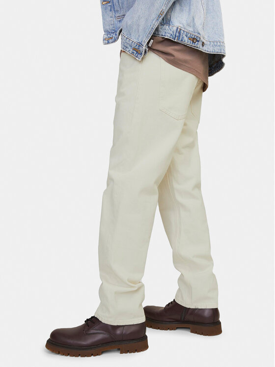 Jack&Jones Jack&Jones Jeans hlače Chris 12252087 Écru Relaxed Fit