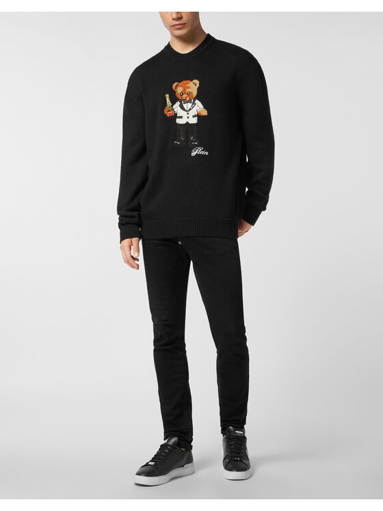 PHILIPP PLEIN PHILIPP PLEIN Sweter 26977 Czarny Regular Fit