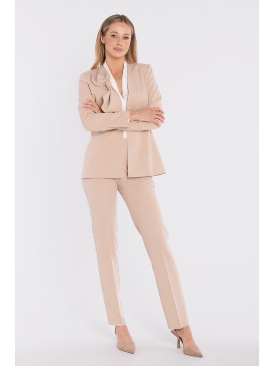 Stylove Stylove Pantaloni di tessuto S433 Beige Cigarette Fit