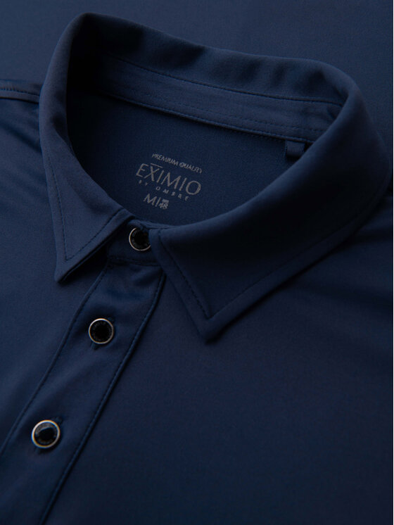 Ombre Ombre Polo OM-POSS-0150 Granatowy Regular Fit