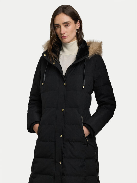LAUREN RALPH LAUREN Vatovaná bunda 297957509001 Černá Regular Fit | Modivo.cz