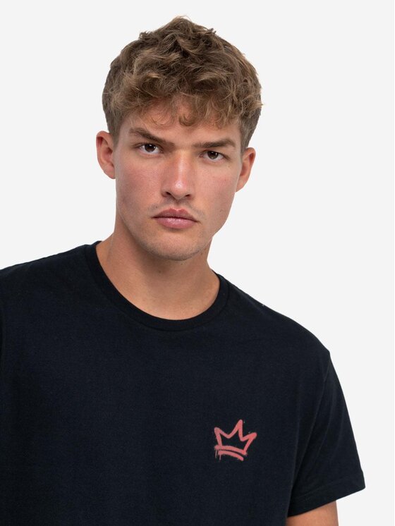 MyStars MyStars T-Shirt Koszulka Z Krótkim Rękawem Angel Anioł Czarny Regular Fit