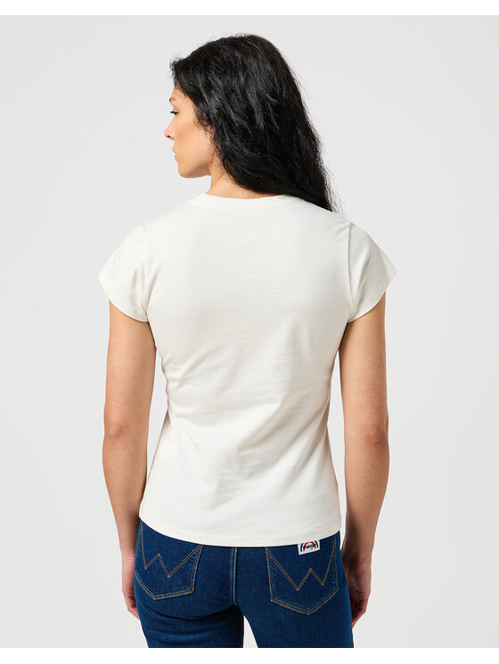 Wrangler Wrangler T-shirt SHRUNKEN BAND TEE Bianco Regular Fit