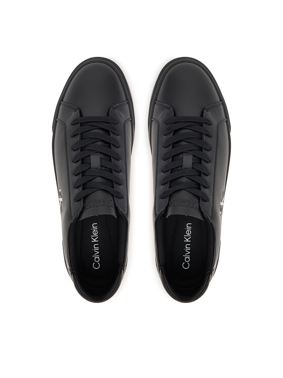 Calvin Klein Calvin Klein Laisvalaikio batai Basket Cupsole Laceup Lth Ml YM0YM01460 Juoda