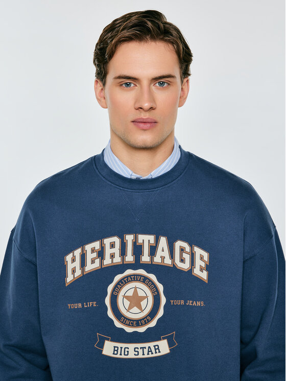 BIG STAR BIG STAR Bluza LEONAR Niebieski Oversize