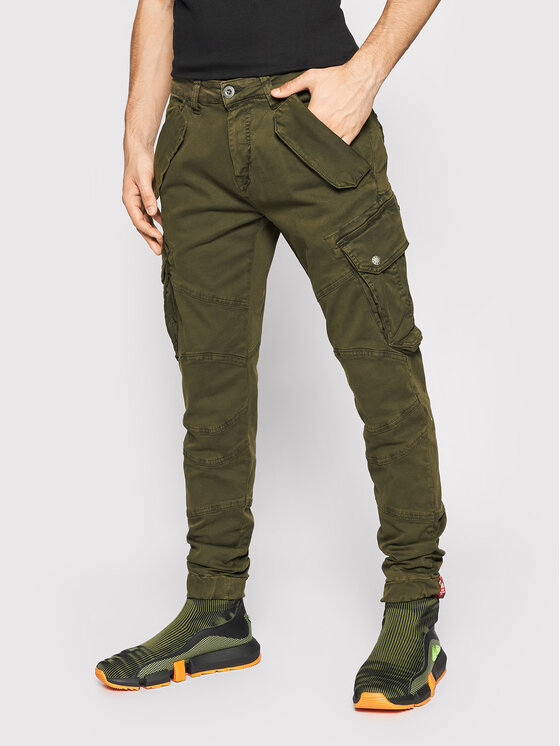 Alpha Industries Alpha Industries Kalhoty z materiálu Combat 126215 Zelená Slim Fit