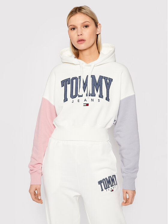 Tommy Jeans Mikina Color Block DW0DW12105 B l Cropped Fit Modivo.cz