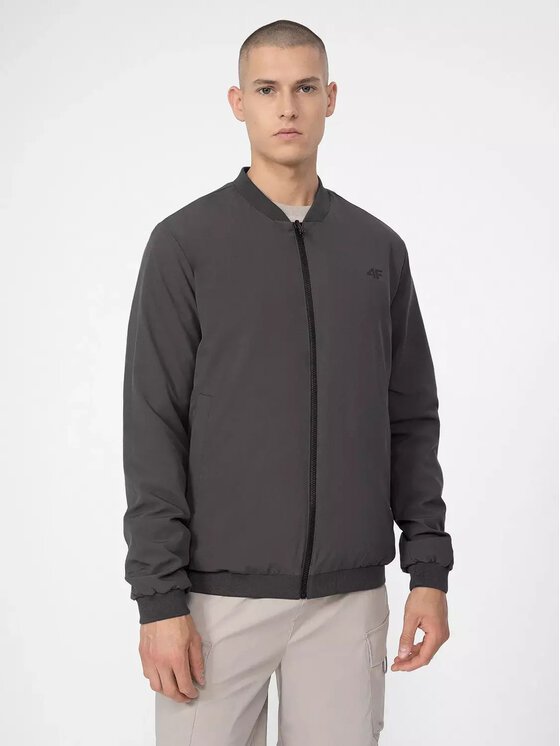 4F 4F Kurtka bomber 4FSS23TJACM013-44S Szary Regular Fit