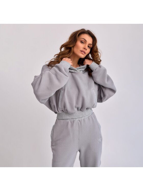 MANDRAGORA MANDRAGORA Mikina Lantre Sivá Cropped Fit