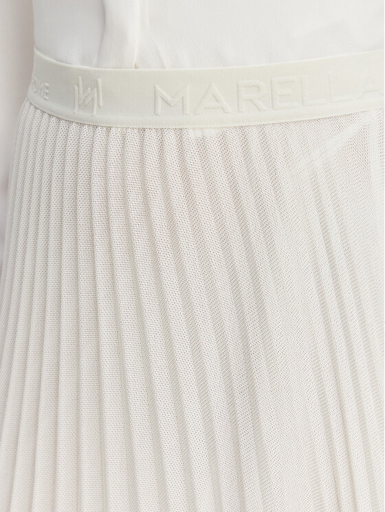Marella Marella Plisovaná sukňa Gabbia 2613101085 Écru Regular Fit