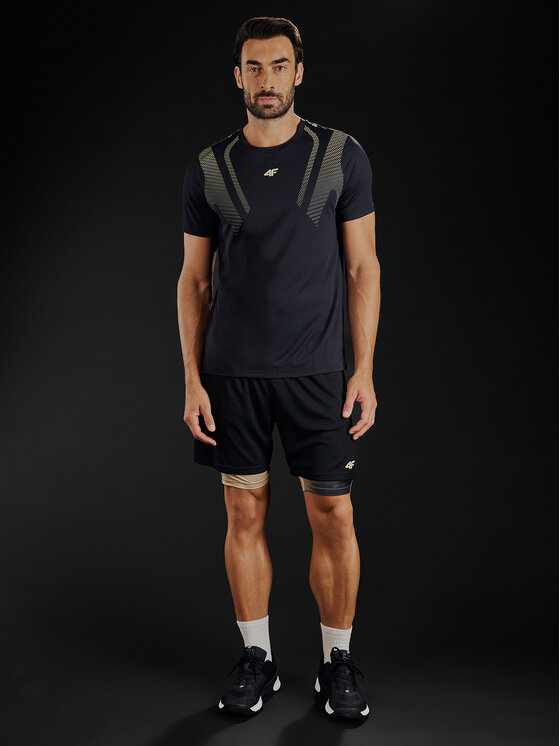 4F 4F Koszulka techniczna GOLDEN WARRIOR Czarny Regular Fit