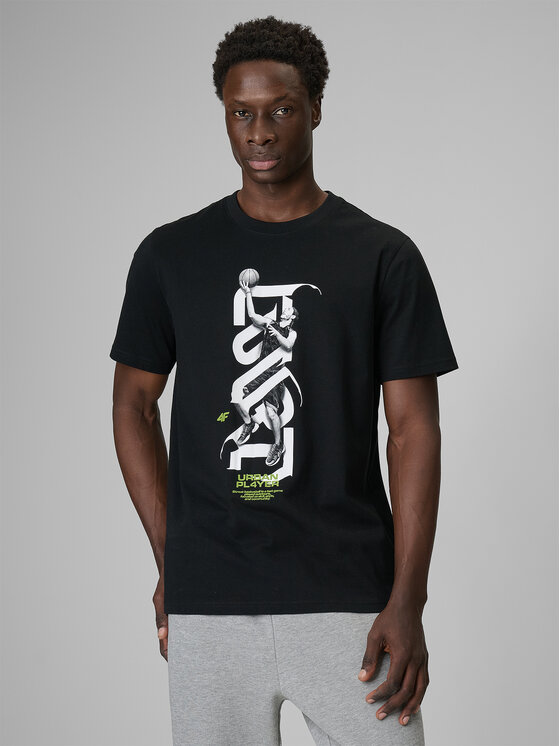 4F 4F T-Shirt FLUID EXPRESSIONS Czarny Regular Fit