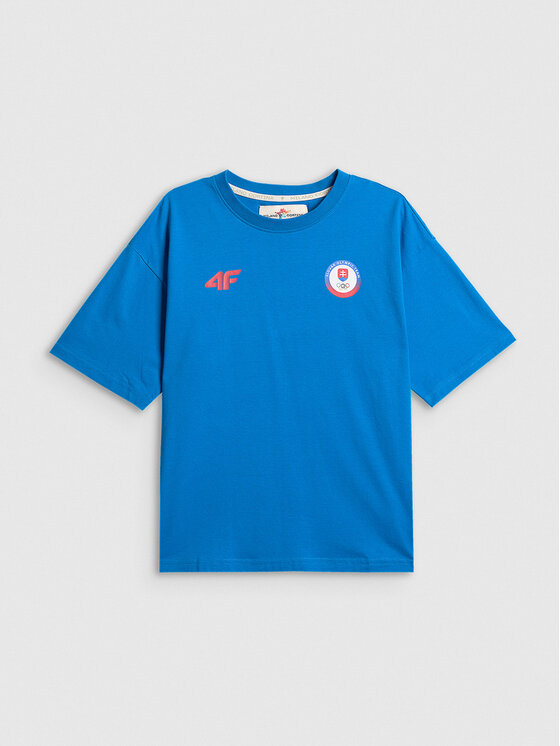 4F 4F T-Shirt MILANO CORTINA Niebieski Loose Fit
