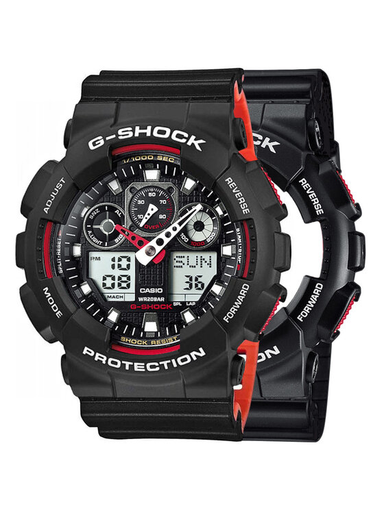 Casio Casio Zegarek SET GA-100-1A4ER + BEZEL 10508136 + PASEK 10577142 Czarny