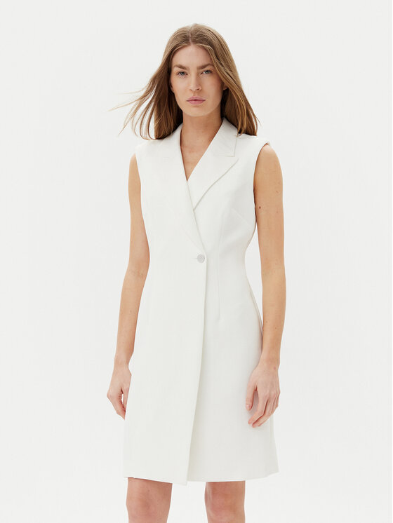 DKNY DKNY Koktélruha DD5U1H66 Ekru Slim Fit
