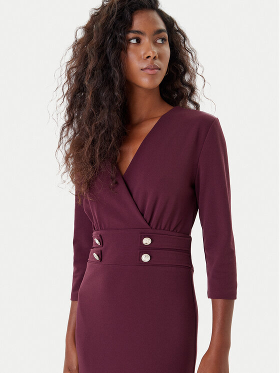 Rinascimento Rinascimento Coctailkleid CFC0126151003 Dunkelrot Slim Fit