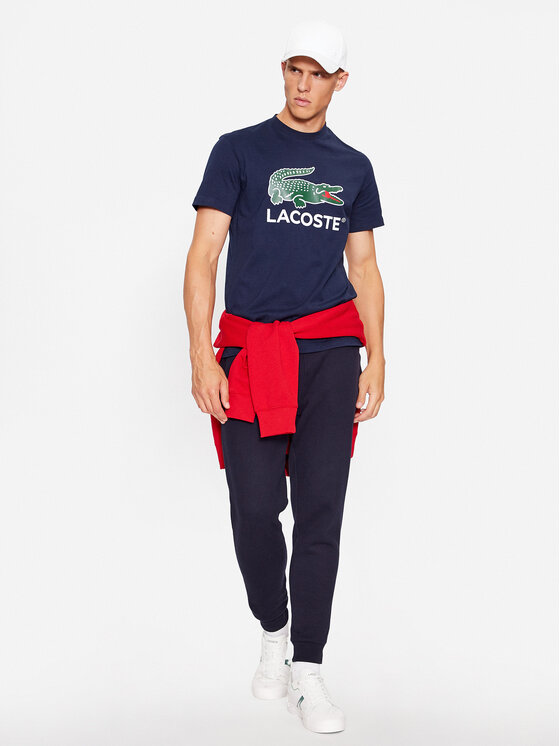 Lacoste Lacoste Tričko TH1285 Tmavomodrá Regular Fit