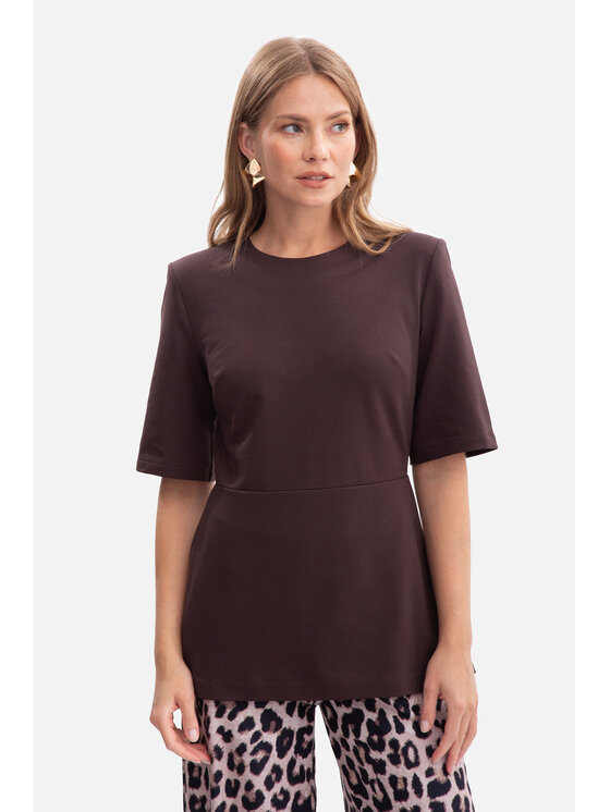 BeWear BeWear Bluzka b305 Brązowy Baggy Fit