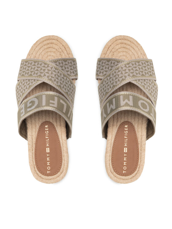 Tommy Hilfiger Tommy Hilfiger Espadrilles Webbing Flat Espadrille FW0FW06307 Grün
