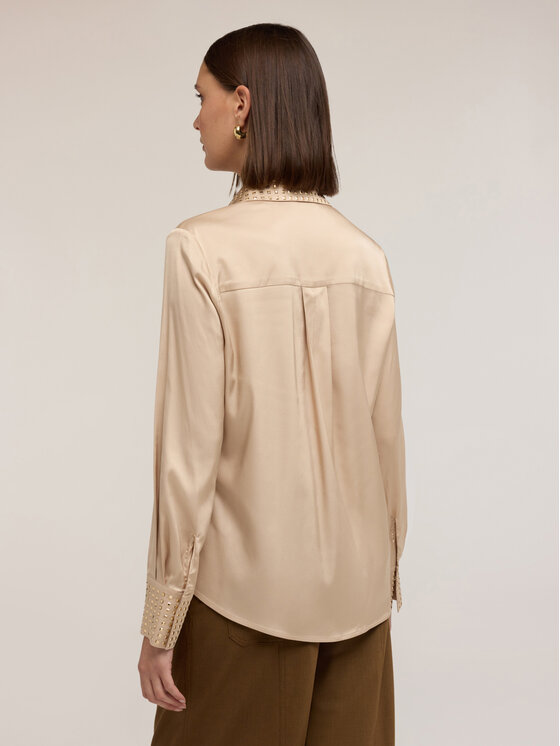 Motivi Motivi Camicia 5001Q000887N002 Écru Regular Fit