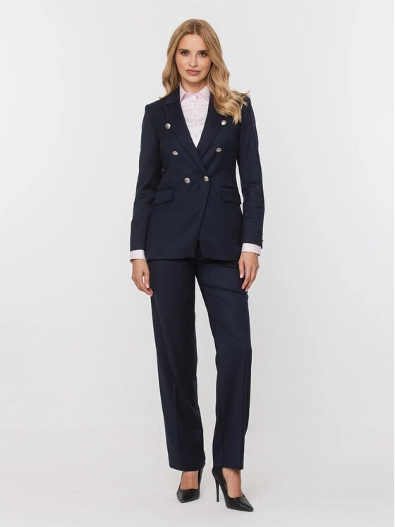 Willsoor Willsoor Spodnie materiałowe 67883 Granatowy Regular Fit