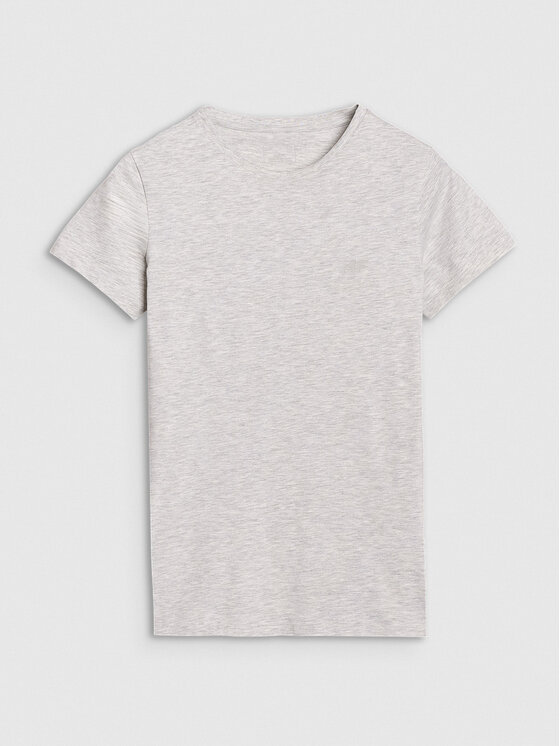 4F 4F Tričko NOS Svetlosivá Slim Fit