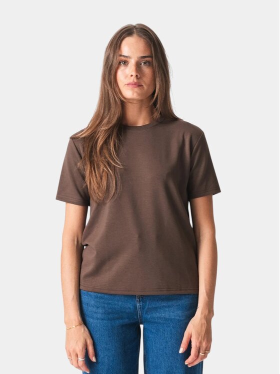 TeeShoppen TeeShoppen T-Shirt 'Basic Collection' Brązowy Oversize