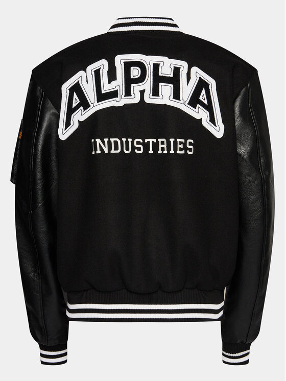 Alpha Industries Alpha Industries Μπόμπερ μπουφάν College 146111 Μαύρο Relaxed Fit