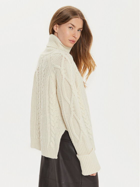 MAX&Co. MAX&Co. Bluză cu gât 2426366114200 Écru Regular Fit