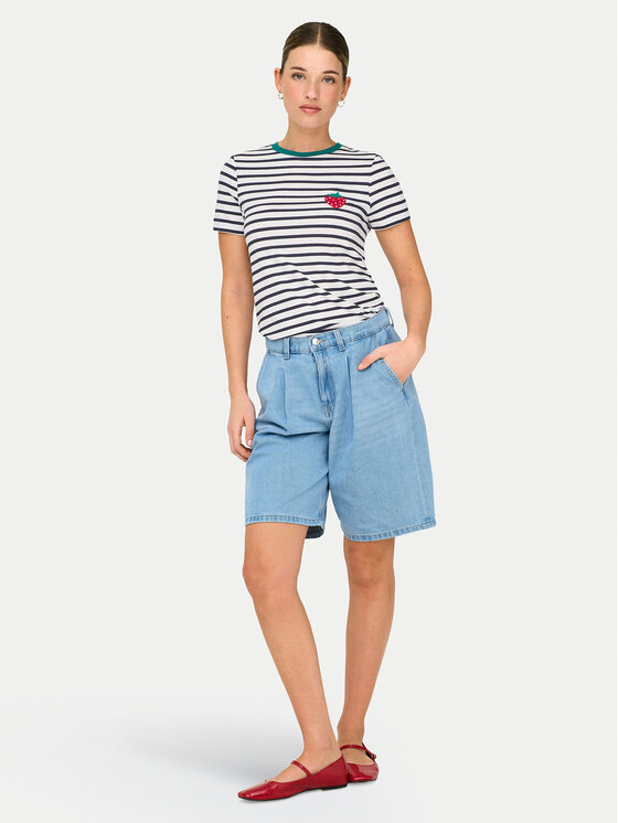 ONLY ONLY Tricou Heart 15318959 Alb Regular Fit